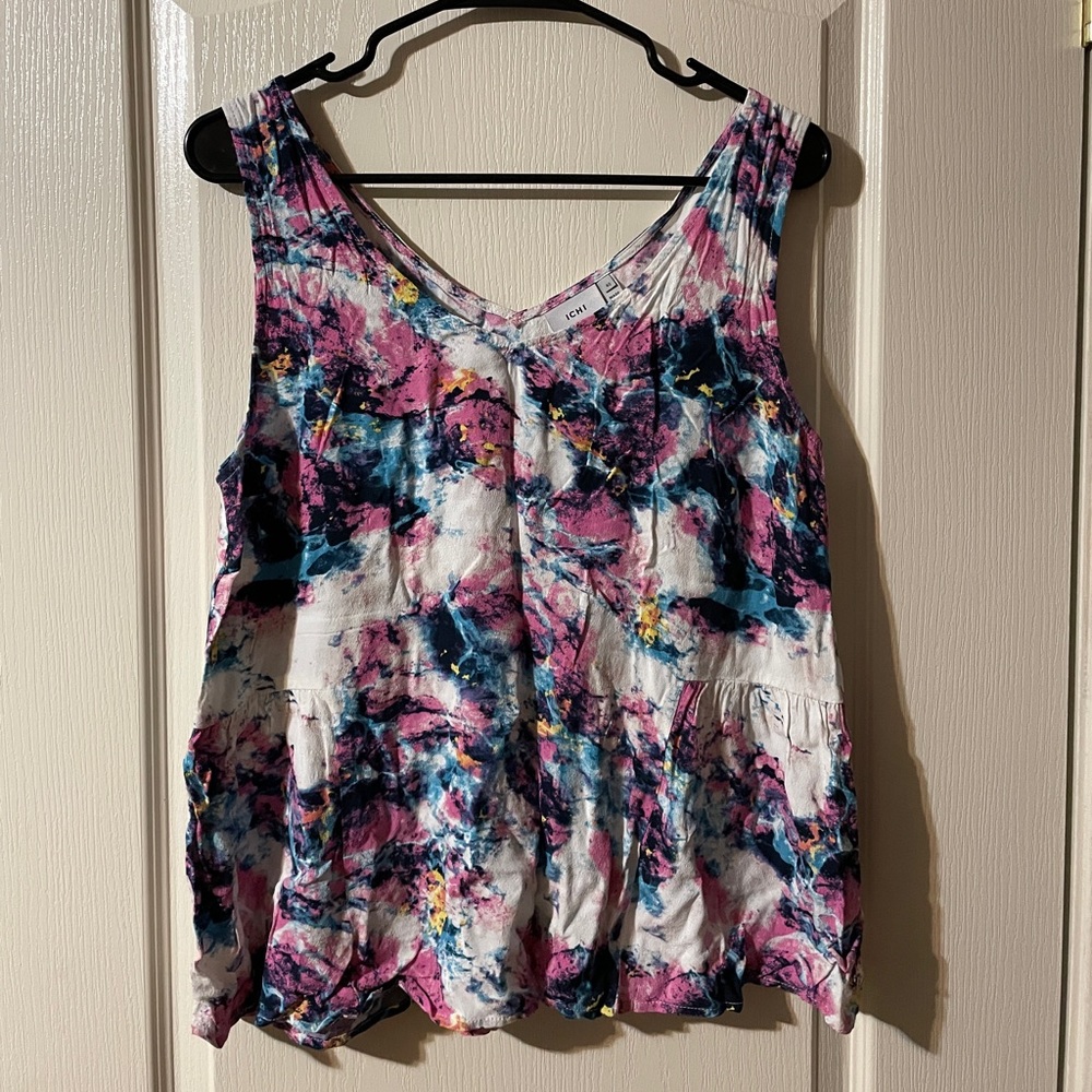 Multi coloured flowy top